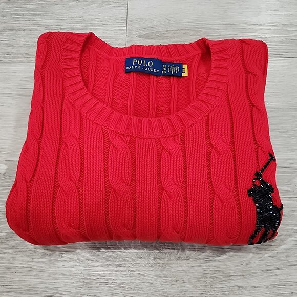 Polo Ralph Lauren Cable Knit Crewneck Short Sleeve Pullover Sweater Women's XL - Picture 9 of 9
